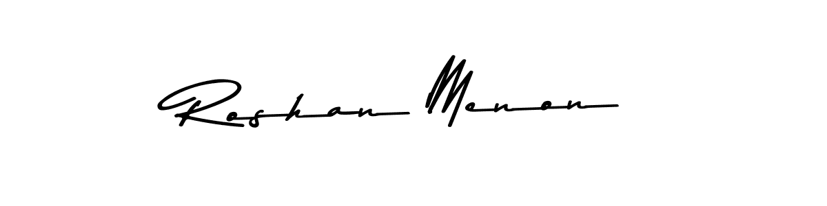 Make a beautiful signature design for name Roshan Menon. With this signature (Asem Kandis PERSONAL USE) style, you can create a handwritten signature for free. Roshan Menon signature style 9 images and pictures png