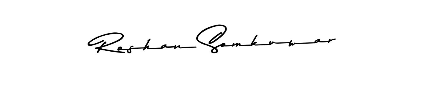 You should practise on your own different ways (Asem Kandis PERSONAL USE) to write your name (Roshan Somkuwar) in signature. don't let someone else do it for you. Roshan Somkuwar signature style 9 images and pictures png