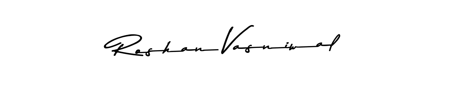 Also You can easily find your signature by using the search form. We will create Roshan Vasniwal name handwritten signature images for you free of cost using Asem Kandis PERSONAL USE sign style. Roshan Vasniwal signature style 9 images and pictures png