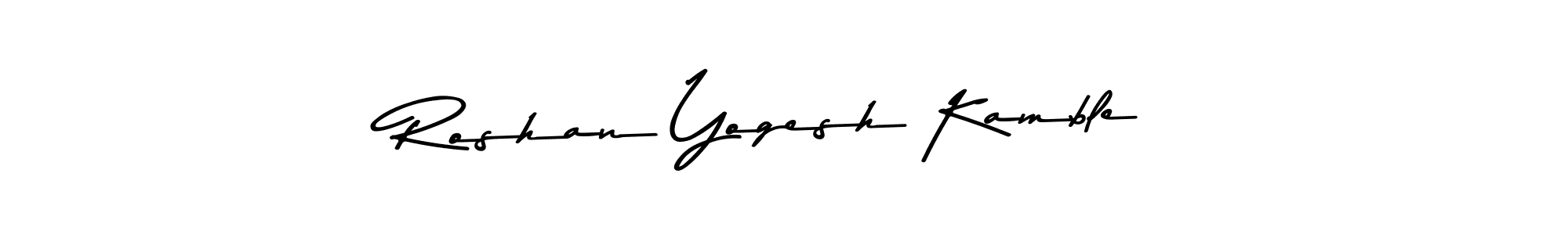 Roshan Yogesh Kamble stylish signature style. Best Handwritten Sign (Asem Kandis PERSONAL USE) for my name. Handwritten Signature Collection Ideas for my name Roshan Yogesh Kamble. Roshan Yogesh Kamble signature style 9 images and pictures png
