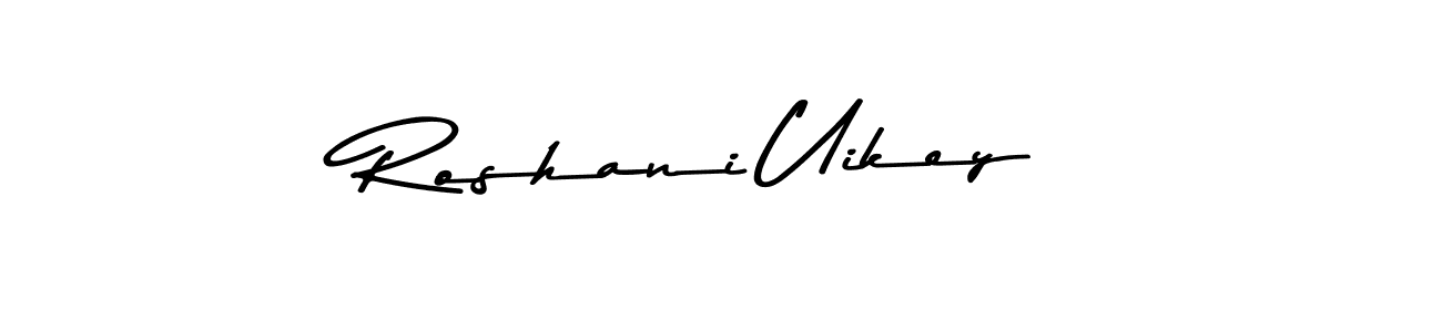 Create a beautiful signature design for name Roshani Uikey. With this signature (Asem Kandis PERSONAL USE) fonts, you can make a handwritten signature for free. Roshani Uikey signature style 9 images and pictures png