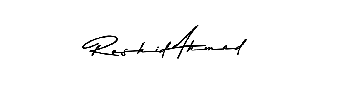 Make a beautiful signature design for name Roshid Ahmed. With this signature (Asem Kandis PERSONAL USE) style, you can create a handwritten signature for free. Roshid Ahmed signature style 9 images and pictures png
