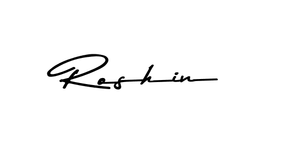 How to make Roshin name signature. Use Asem Kandis PERSONAL USE style for creating short signs online. This is the latest handwritten sign. Roshin signature style 9 images and pictures png