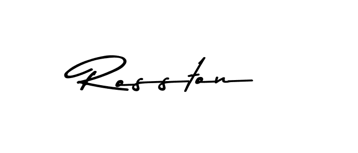 Make a beautiful signature design for name Rosston. With this signature (Asem Kandis PERSONAL USE) style, you can create a handwritten signature for free. Rosston signature style 9 images and pictures png