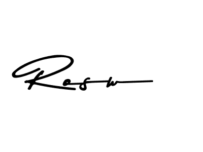 How to make Rosw name signature. Use Asem Kandis PERSONAL USE style for creating short signs online. This is the latest handwritten sign. Rosw signature style 9 images and pictures png