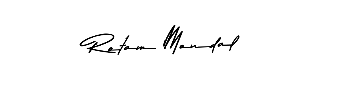 How to make Rotam Mondal name signature. Use Asem Kandis PERSONAL USE style for creating short signs online. This is the latest handwritten sign. Rotam Mondal signature style 9 images and pictures png