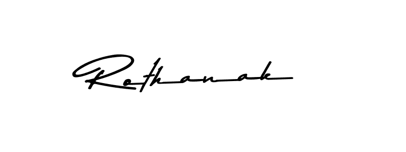 How to make Rothanak name signature. Use Asem Kandis PERSONAL USE style for creating short signs online. This is the latest handwritten sign. Rothanak signature style 9 images and pictures png