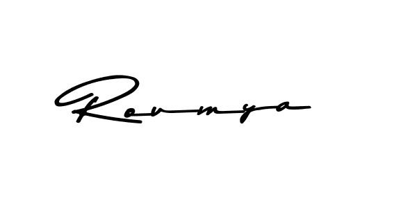 Create a beautiful signature design for name Roumya. With this signature (Asem Kandis PERSONAL USE) fonts, you can make a handwritten signature for free. Roumya signature style 9 images and pictures png