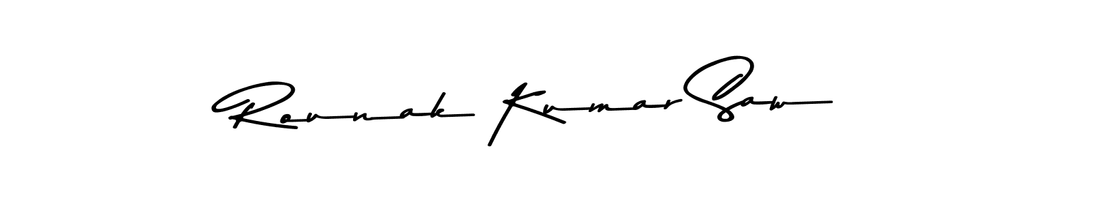 How to make Rounak Kumar Saw name signature. Use Asem Kandis PERSONAL USE style for creating short signs online. This is the latest handwritten sign. Rounak Kumar Saw signature style 9 images and pictures png