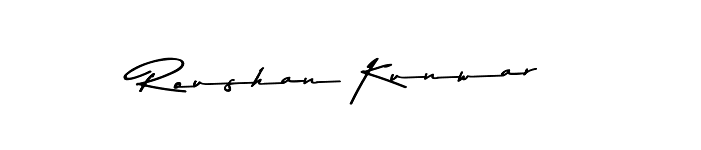 You should practise on your own different ways (Asem Kandis PERSONAL USE) to write your name (Roushan Kunwar) in signature. don't let someone else do it for you. Roushan Kunwar signature style 9 images and pictures png