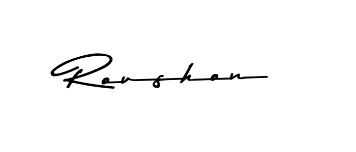 How to make Roushon signature? Asem Kandis PERSONAL USE is a professional autograph style. Create handwritten signature for Roushon name. Roushon signature style 9 images and pictures png