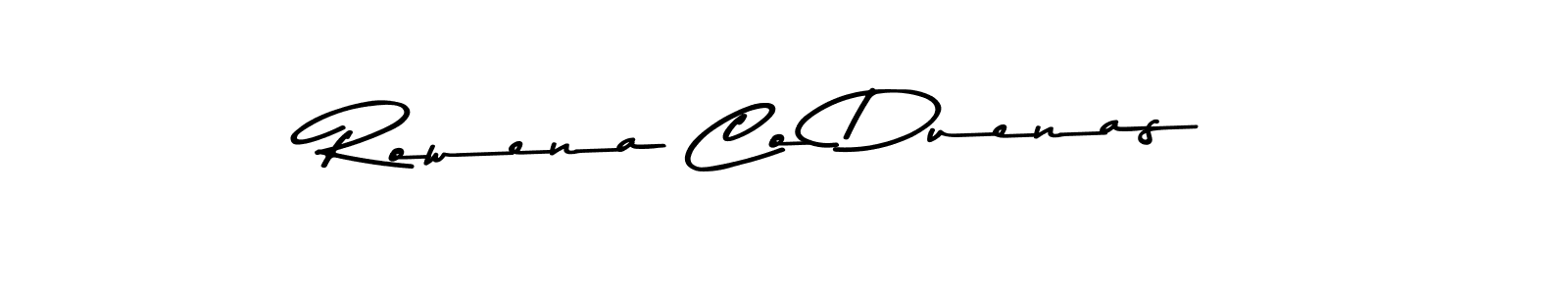 Create a beautiful signature design for name Rowena Co Duenas. With this signature (Asem Kandis PERSONAL USE) fonts, you can make a handwritten signature for free. Rowena Co Duenas signature style 9 images and pictures png
