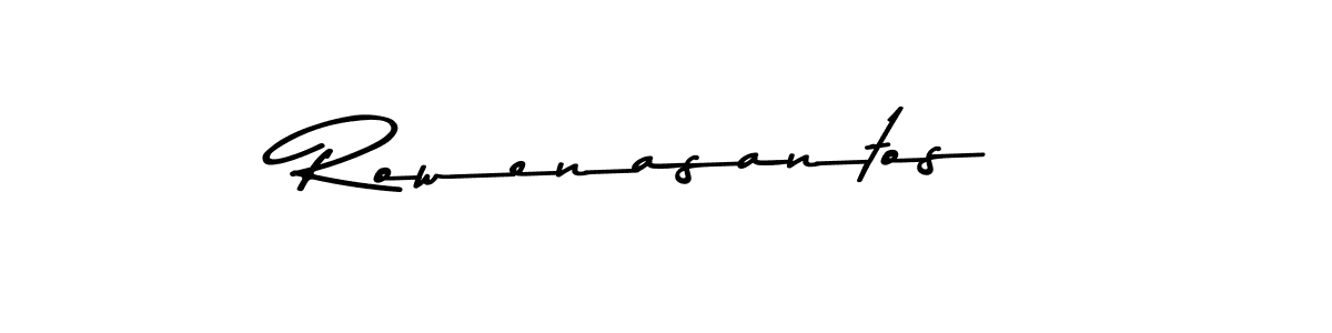 How to make Rowenasantos name signature. Use Asem Kandis PERSONAL USE style for creating short signs online. This is the latest handwritten sign. Rowenasantos signature style 9 images and pictures png