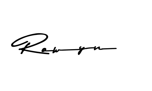 How to make Rowyn name signature. Use Asem Kandis PERSONAL USE style for creating short signs online. This is the latest handwritten sign. Rowyn signature style 9 images and pictures png