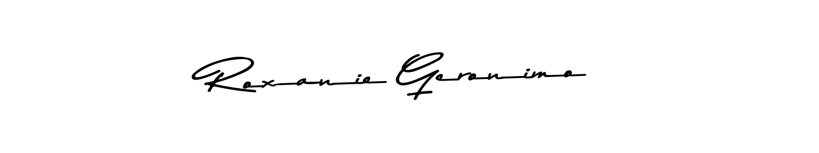 Create a beautiful signature design for name Roxanie Geronimo. With this signature (Asem Kandis PERSONAL USE) fonts, you can make a handwritten signature for free. Roxanie Geronimo signature style 9 images and pictures png