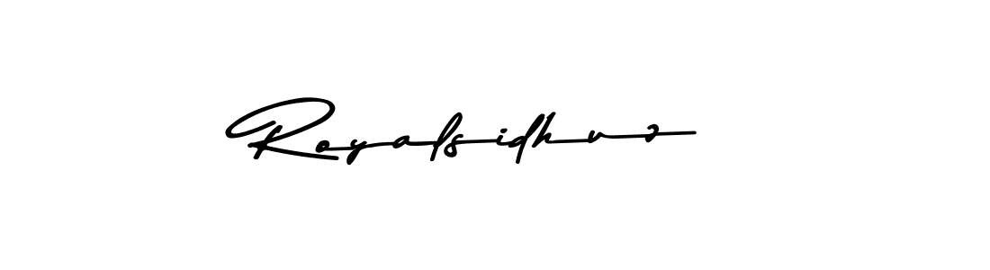 Create a beautiful signature design for name Royalsidhuz. With this signature (Asem Kandis PERSONAL USE) fonts, you can make a handwritten signature for free. Royalsidhuz signature style 9 images and pictures png