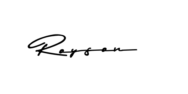 Create a beautiful signature design for name Royson. With this signature (Asem Kandis PERSONAL USE) fonts, you can make a handwritten signature for free. Royson signature style 9 images and pictures png