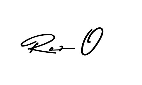 How to make Roz O name signature. Use Asem Kandis PERSONAL USE style for creating short signs online. This is the latest handwritten sign. Roz O signature style 9 images and pictures png