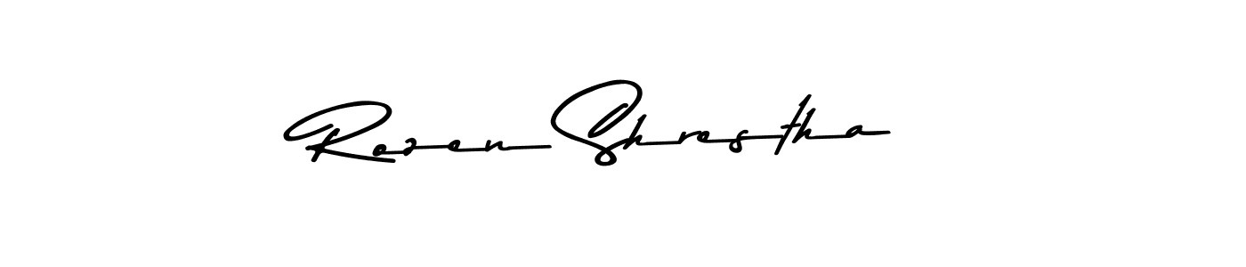 The best way (Asem Kandis PERSONAL USE) to make a short signature is to pick only two or three words in your name. The name Rozen Shrestha include a total of six letters. For converting this name. Rozen Shrestha signature style 9 images and pictures png