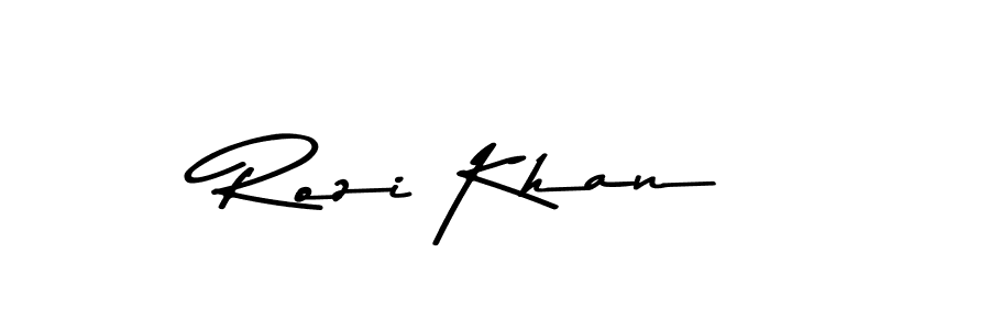 Design your own signature with our free online signature maker. With this signature software, you can create a handwritten (Asem Kandis PERSONAL USE) signature for name Rozi Khan. Rozi Khan signature style 9 images and pictures png