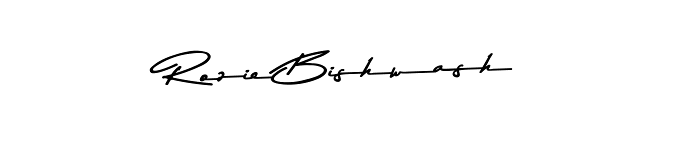Design your own signature with our free online signature maker. With this signature software, you can create a handwritten (Asem Kandis PERSONAL USE) signature for name Rozie Bishwash. Rozie Bishwash signature style 9 images and pictures png