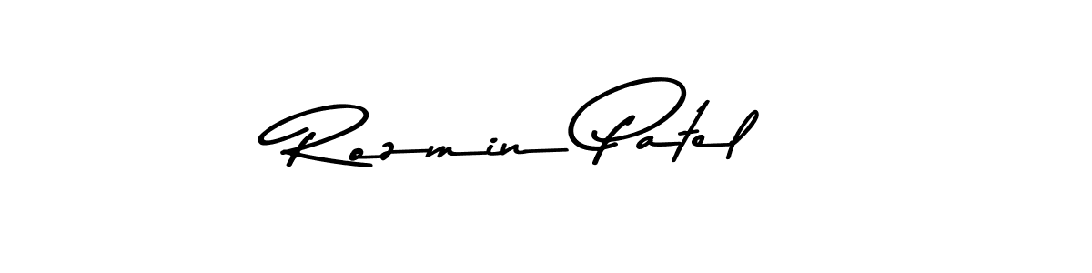 Design your own signature with our free online signature maker. With this signature software, you can create a handwritten (Asem Kandis PERSONAL USE) signature for name Rozmin Patel. Rozmin Patel signature style 9 images and pictures png