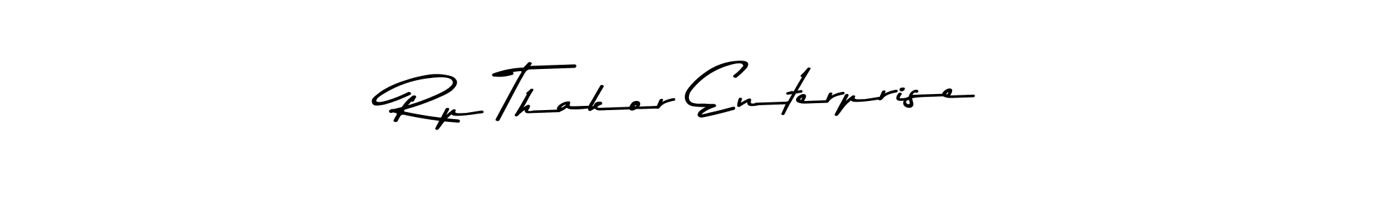 How to make Rp Thakor Enterprise name signature. Use Asem Kandis PERSONAL USE style for creating short signs online. This is the latest handwritten sign. Rp Thakor Enterprise signature style 9 images and pictures png
