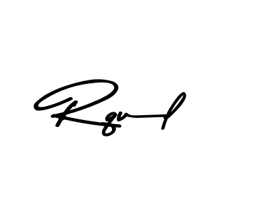 How to make Rqul name signature. Use Asem Kandis PERSONAL USE style for creating short signs online. This is the latest handwritten sign. Rqul signature style 9 images and pictures png