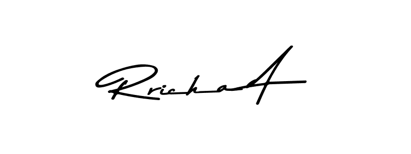 Here are the top 10 professional signature styles for the name Rricha A. These are the best autograph styles you can use for your name. Rricha A signature style 9 images and pictures png