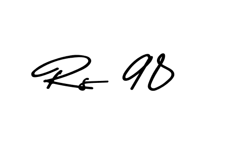 Design your own signature with our free online signature maker. With this signature software, you can create a handwritten (Asem Kandis PERSONAL USE) signature for name Rs 98. Rs 98 signature style 9 images and pictures png