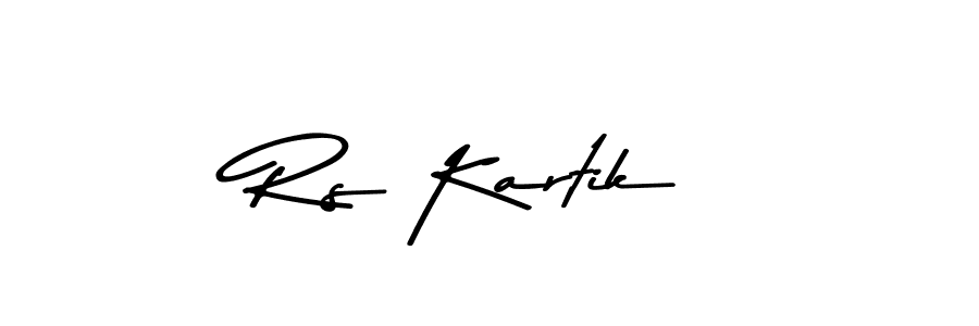 Make a beautiful signature design for name Rs Kartik. With this signature (Asem Kandis PERSONAL USE) style, you can create a handwritten signature for free. Rs Kartik signature style 9 images and pictures png