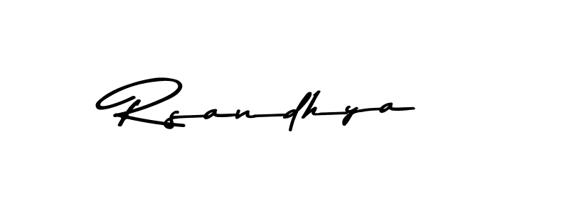 Create a beautiful signature design for name Rsandhya. With this signature (Asem Kandis PERSONAL USE) fonts, you can make a handwritten signature for free. Rsandhya signature style 9 images and pictures png