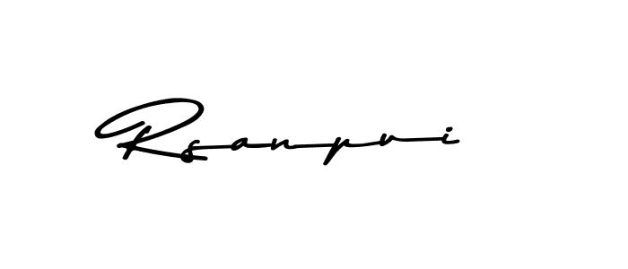 How to make Rsanpui name signature. Use Asem Kandis PERSONAL USE style for creating short signs online. This is the latest handwritten sign. Rsanpui signature style 9 images and pictures png