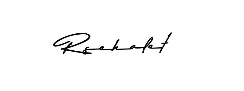 How to make Rsehalet name signature. Use Asem Kandis PERSONAL USE style for creating short signs online. This is the latest handwritten sign. Rsehalet signature style 9 images and pictures png
