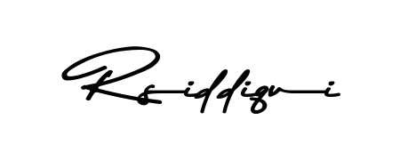 Transform the name Rsiddiqui into a signature masterpiece using Asem Kandis PERSONAL USE font. Ideal for photographers, artists, and creators looking for watermarks. Rsiddiqui signature style 9 images and pictures png