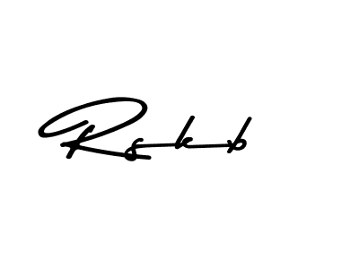 Create a beautiful signature design for name Rskb. With this signature (Asem Kandis PERSONAL USE) fonts, you can make a handwritten signature for free. Rskb signature style 9 images and pictures png