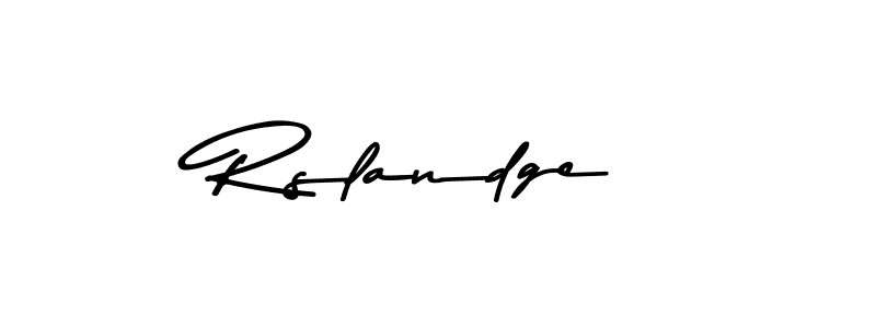 How to make Rslandge name signature. Use Asem Kandis PERSONAL USE style for creating short signs online. This is the latest handwritten sign. Rslandge signature style 9 images and pictures png