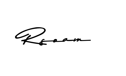 Create a beautiful signature design for name Rsoam. With this signature (Asem Kandis PERSONAL USE) fonts, you can make a handwritten signature for free. Rsoam signature style 9 images and pictures png