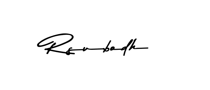 This is the best signature style for the Rsubodh name. Also you like these signature font (Asem Kandis PERSONAL USE). Mix name signature. Rsubodh signature style 9 images and pictures png