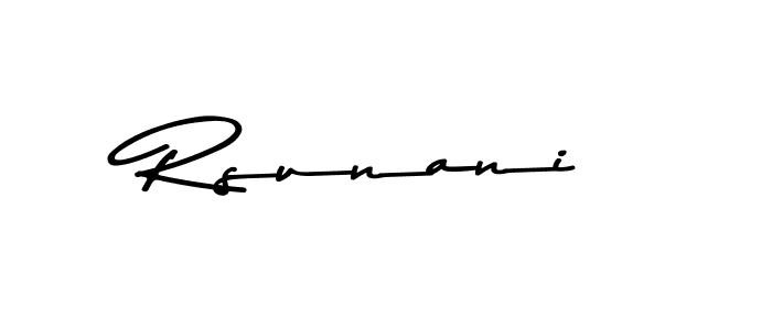 Design your own signature with our free online signature maker. With this signature software, you can create a handwritten (Asem Kandis PERSONAL USE) signature for name Rsunani. Rsunani signature style 9 images and pictures png