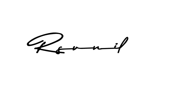 This is the best signature style for the Rsunil name. Also you like these signature font (Asem Kandis PERSONAL USE). Mix name signature. Rsunil signature style 9 images and pictures png