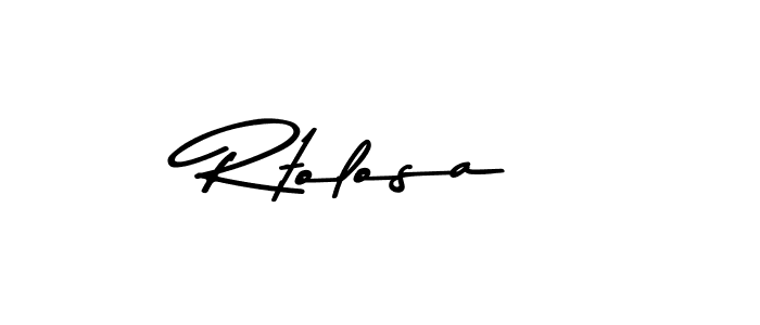 How to make Rtolosa name signature. Use Asem Kandis PERSONAL USE style for creating short signs online. This is the latest handwritten sign. Rtolosa signature style 9 images and pictures png