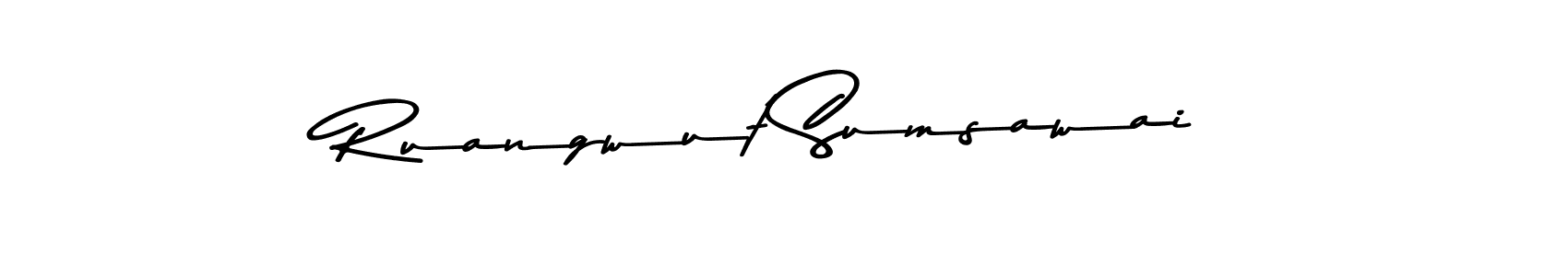 Similarly Asem Kandis PERSONAL USE is the best handwritten signature design. Signature creator online .You can use it as an online autograph creator for name Ruangwut Sumsawai. Ruangwut Sumsawai signature style 9 images and pictures png