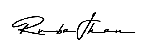 A modern signature idea for name Ruba Jhan using Asem Kandis PERSONAL USE font. Clean strokes and elegant curves make it stand out instantly. Ruba Jhan signature style 9 images and pictures png