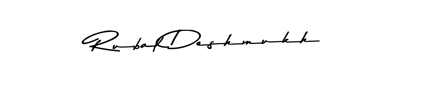 Rubal Deshmukh stylish signature style. Best Handwritten Sign (Asem Kandis PERSONAL USE) for my name. Handwritten Signature Collection Ideas for my name Rubal Deshmukh. Rubal Deshmukh signature style 9 images and pictures png