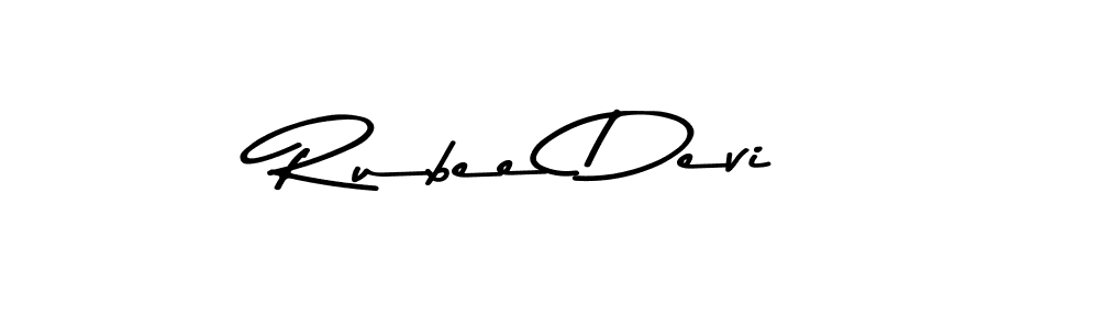 How to make Rubee Devi name signature. Use Asem Kandis PERSONAL USE style for creating short signs online. This is the latest handwritten sign. Rubee Devi signature style 9 images and pictures png