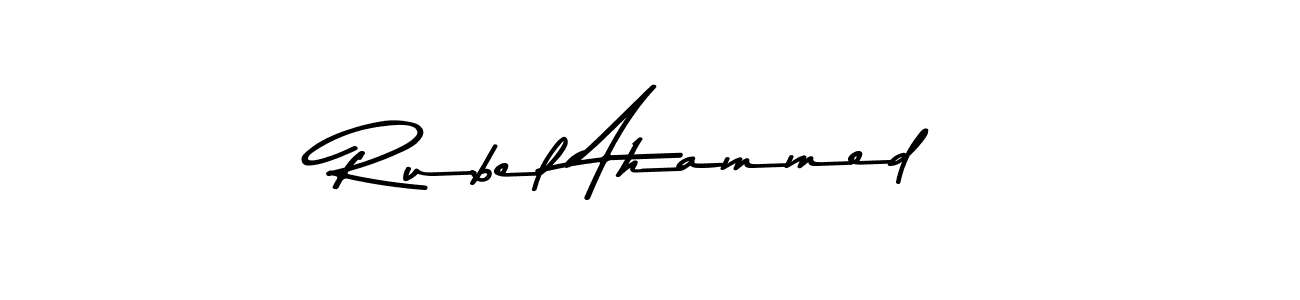 if you are searching for the best signature style for your name Rubel Ahammed. so please give up your signature search. here we have designed multiple signature styles  using Asem Kandis PERSONAL USE. Rubel Ahammed signature style 9 images and pictures png