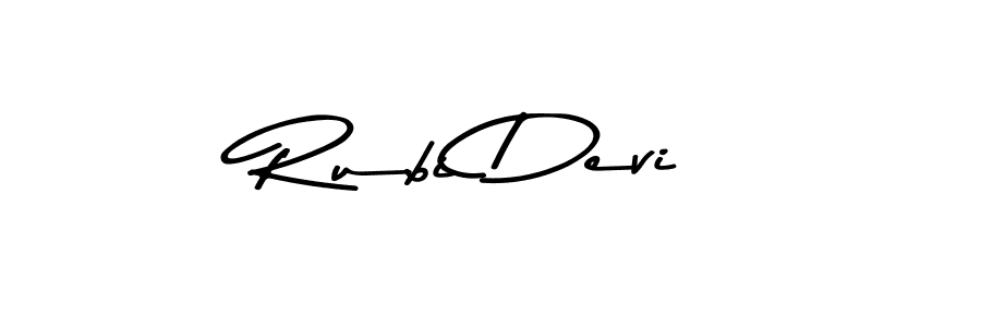 Create a beautiful signature design for name Rubi Devi. With this signature (Asem Kandis PERSONAL USE) fonts, you can make a handwritten signature for free. Rubi Devi signature style 9 images and pictures png