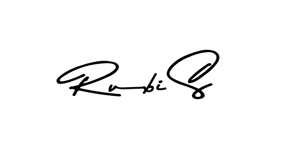 How to make Rubi S name signature. Use Asem Kandis PERSONAL USE style for creating short signs online. This is the latest handwritten sign. Rubi S signature style 9 images and pictures png