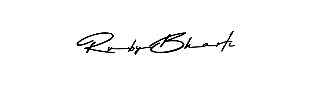 Use a signature maker to create a handwritten signature online. With this signature software, you can design (Asem Kandis PERSONAL USE) your own signature for name Ruby Bharti. Ruby Bharti signature style 9 images and pictures png